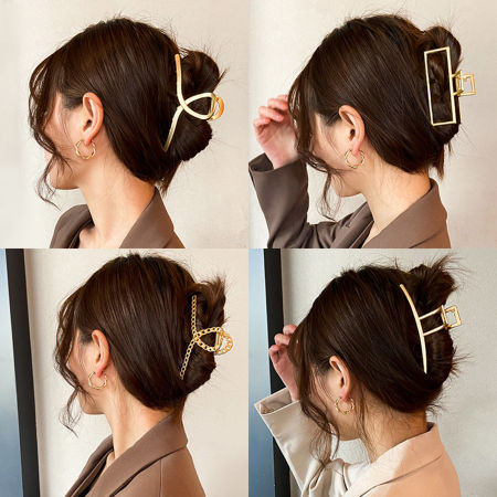 Image de Pinces à Cheveux en Alliage de Zinc Or Mat 1 Pièce