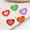 Picture of Zinc Based Alloy Valentine's Day Charms Heart Gold Plated Multicolor Enamel 20mm x 19mm, 20 PCs
