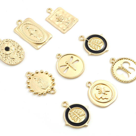 Picture of Zinc Based Alloy Charms Matt Gold 5 PCs