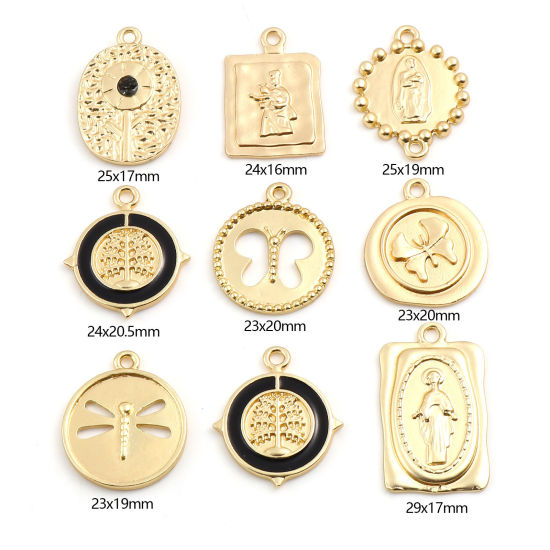 Picture of Zinc Based Alloy Charms Matt Gold 5 PCs