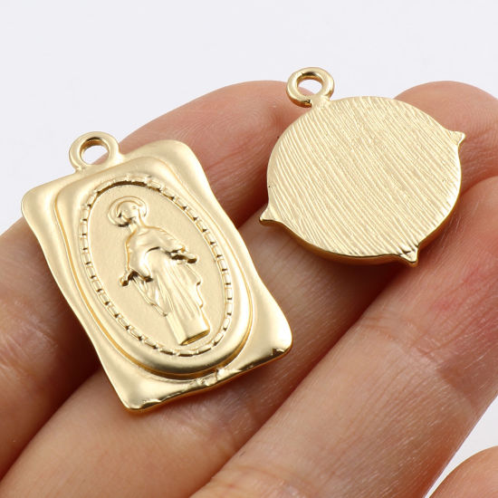 Picture of Zinc Based Alloy Charms Matt Gold 5 PCs