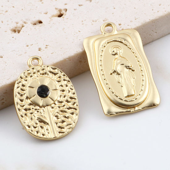 Picture of Zinc Based Alloy Charms Matt Gold 5 PCs