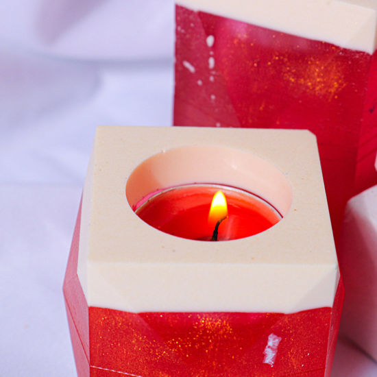 Imagen de Silicona Molde Candelero Blanco 1 Unidad