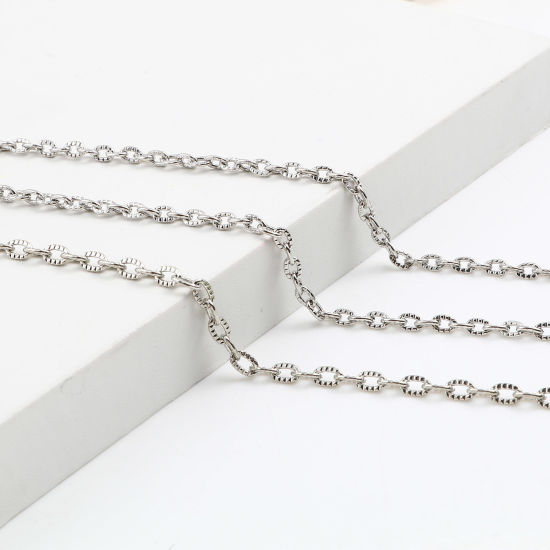 Picture of Iron Based Alloy Link Cable Chain Necklace Silver Tone 1 Packet ( 12 PCs/Packet)