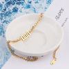 Изображение Stylish Simple Multicolor Stainless Steel Curb Link Chain Angel Number Bracelets For Women 20.5cm(8 1/8") - 20cm(7 7/8") long