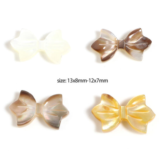 Image de Perles en Coquille Nœuds Papillon Multicolore 13mm x 8mm, 2 Pcs
