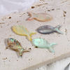 Bild von Natur Muschel Ozean Schmuck Charms Fisch Bunt 25mm x 10mm, 2 Stück
