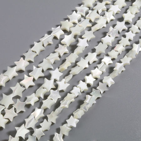 Muschel Perlen Stern Grauweiß 1 Strang Galaxis