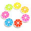 Picture of Resin Disc Pendants Orange Fruit Multicolor Glitter 35mm Dia. 5 PCs