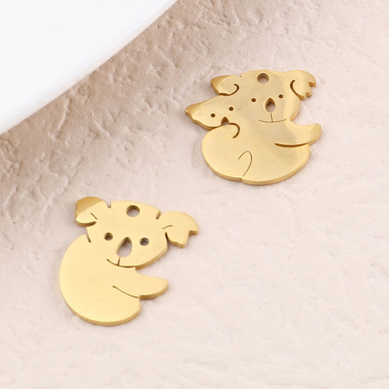 Image de Breloques en Acier Inoxydable Kaola Multicolore 2 Pcs