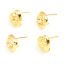 Imagen de Latón Pendientes 18K Oro Real Chapado Geométrico Corazón W/ Lazo Post/ Wire Size: (21 gauge), 2 Unidades