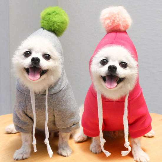 Изображение Pom Pom Ball Autumn Winter Warm Sweater Hoodie Cat Dog Pet Clothing