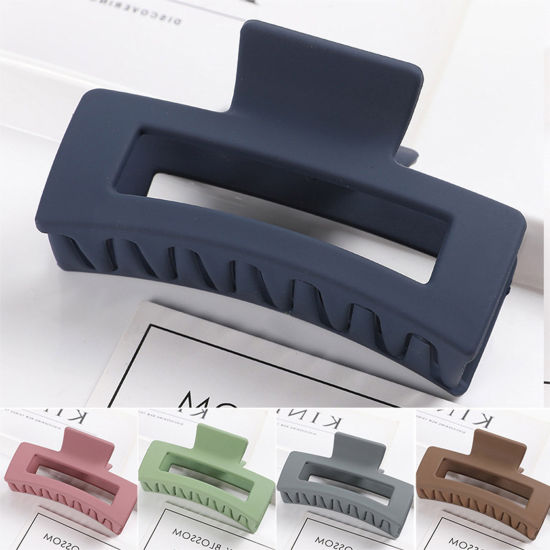 Picture of Plastic Hair Clips Multicolor Rectangle Frosted 1 Piece