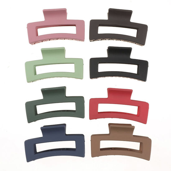 Picture of Plastic Hair Clips Multicolor Rectangle Frosted 1 Piece