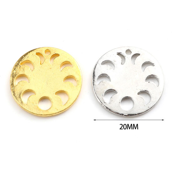 Immagine di Lega di Zinco Galassia Charms Eclissi Lunare Multicolore Tondo 20mm Dia, 10 Pz