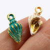 Picture of Zinc Based Alloy Charms Shell Gold Plated Multicolor Painted 19mm x 8mm, 20 PCs