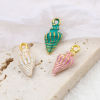 Picture of Zinc Based Alloy Charms Shell Gold Plated Multicolor Painted 19mm x 8mm, 20 PCs