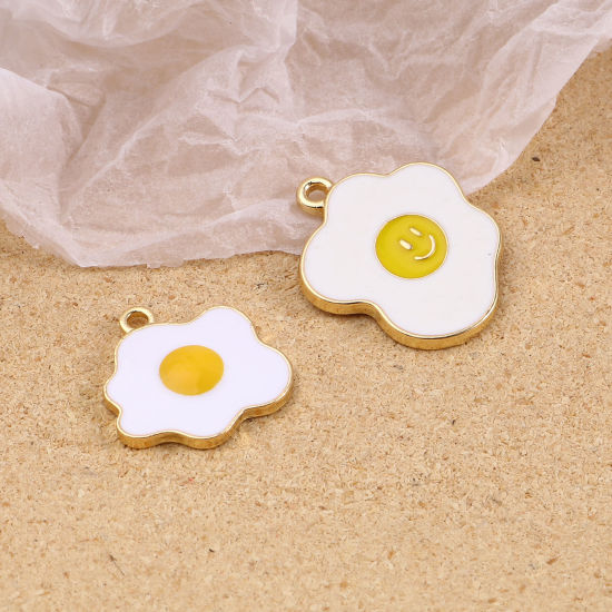 Immagine di Lega di Zinco Charms Uova in Camicia Oro Placcato Multicolore Smalto 10 Pz