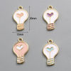 Image de Breloques La Saint Valentin en Alliage de Zinc Ampoule Doré Multicolore Cœur Émail env. 20mm x 12mm, 10 Pcs