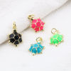 Picture of Brass Ocean Jewelry Charms Gold Plated Multicolor Sea Turtle Animal Enamel 22mm x 12mm, 2 PCs
