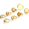 Picture of Stainless Steel Open Adjustable Rings Gold Plated Round Cabochon Settings 17.3mm(US Size 7), 1 Piece