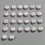 Picture of Acrylic Beads Flat Round White & Golden Initial Alphabet/ Capital Letter Pattern About 7mm Dia., Hole: Approx 1.4mm, 500 PCs