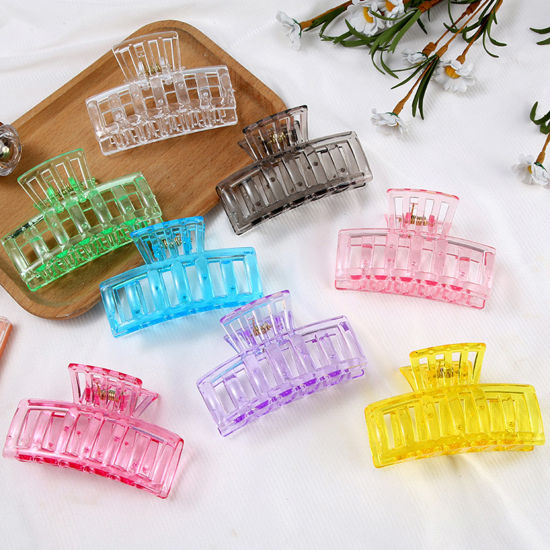 Picture of Plastic Hair Clips Multicolor Geometric Hollow 1 Piece