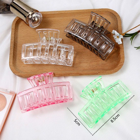 Picture of Plastic Hair Clips Multicolor Geometric Hollow 1 Piece