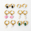 Immagine di Ecologico Semplice & Casual Squisito 18K Vero Oro Placcato Multicolore 304 Acciaio Inossidabile Tondo orecchino cerchio Per Donne Festa 1 Paio