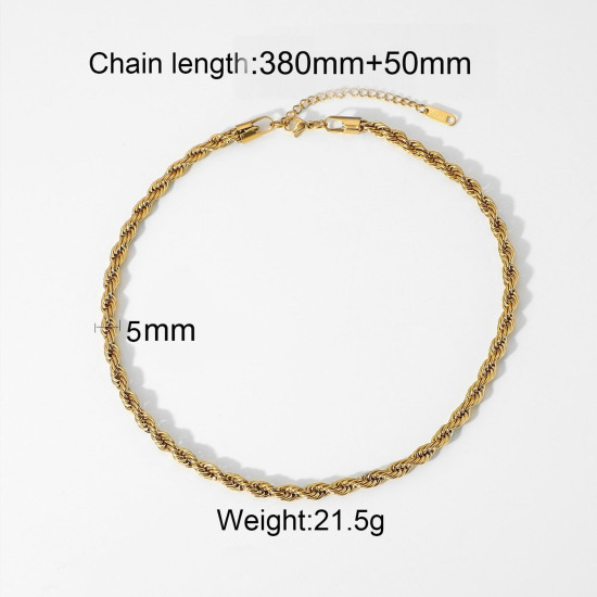 Immagine di Ecologico Semplice & Casual Squisito 18K Vero Oro Placcato 304 Acciaio Inossidabile Catena Collana Unisex 1 Pz