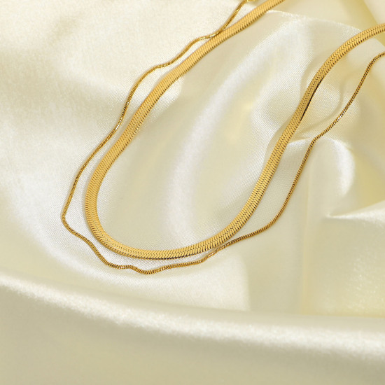 Bild von Umweltfreundlich Einfach und lässig Exquisit 18K Vergoldet 304 Edelstahl Schmuckkette Kette Halskette Unisex 1 Strang