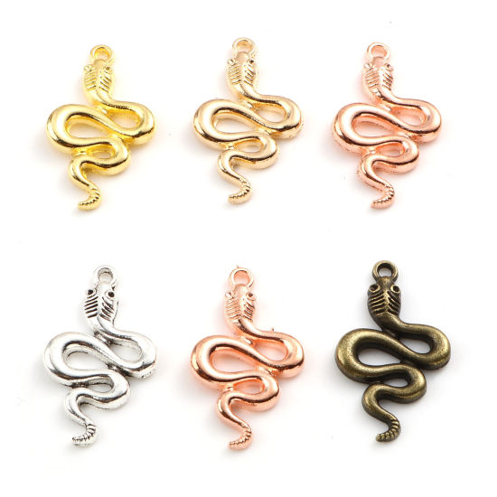 Image de Pendentifs en Alliage de Zinc Serpent Multicolore 20 Pcs