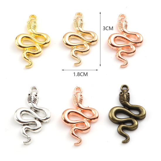Image de Pendentifs en Alliage de Zinc Serpent Multicolore 20 Pcs
