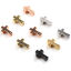Picture of Brass Religious Spacer Beads Cross Micro Pave Multicolour Cubic Zirconia 14mm x 9mm, Hole: Approx 1.7mm, 2 PCs