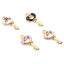 Picture of Zinc Based Alloy Valentine's Day Charms Key Gold Plated Multicolor Heart Enamel Clear Rhinestone 22mm x 11mm, 10 PCs