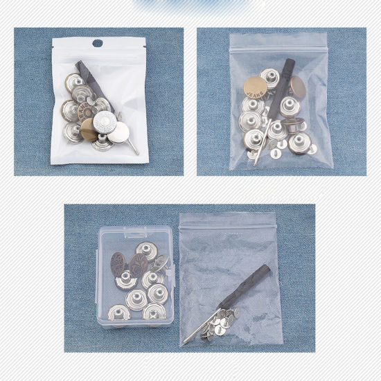 Immagine di Lega di Zinco Metallo Prolunga per Bottoni Automatici a Scatto Istantaneo Staccabile Bottoni Jeans Estensione Cintura Tondo Multicolore 17mm Dia, 2 Pz