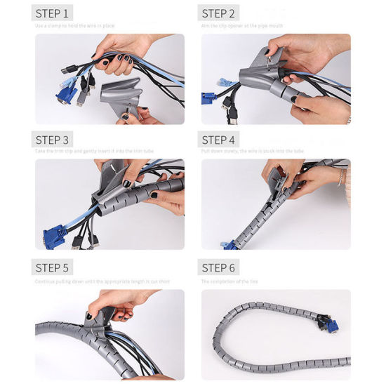 Picture of Plastic Flexible Cable Cord Protector Tubing Organizer Covered