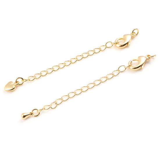 Picture of Brass Extender Chain 18K Real Gold Plated 7cm(2 6/8") long, 2 PCs