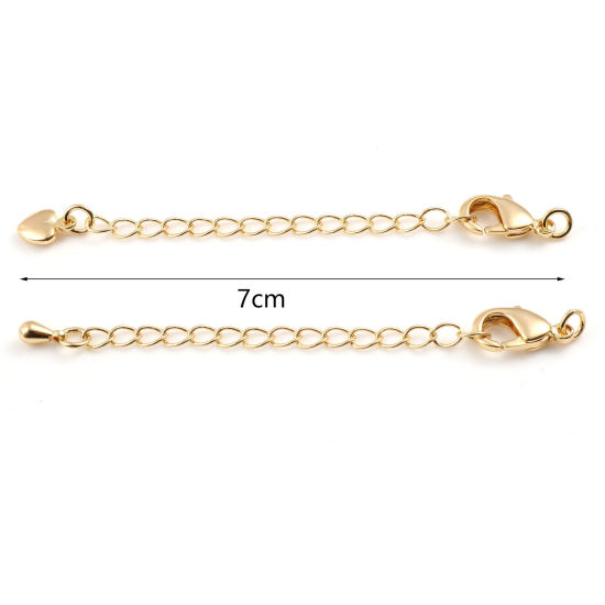 Picture of Brass Extender Chain 18K Real Gold Plated 7cm(2 6/8") long, 2 PCs