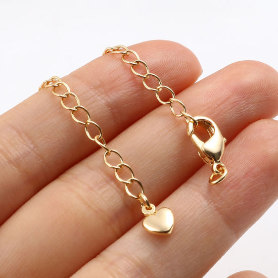 Picture of Brass Extender Chain 18K Real Gold Plated 7cm(2 6/8") long, 2 PCs