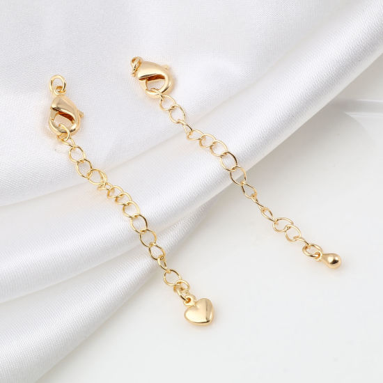 Picture of Brass Extender Chain 18K Real Gold Plated 7cm(2 6/8") long, 2 PCs