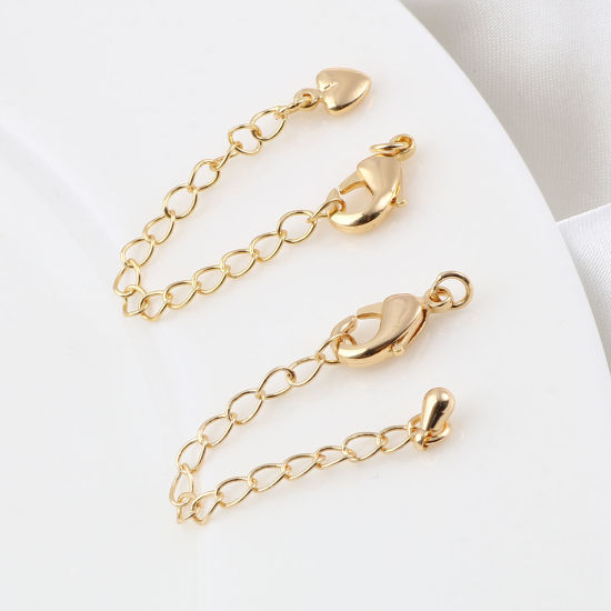 Picture of Brass Extender Chain 18K Real Gold Plated 7cm(2 6/8") long, 2 PCs