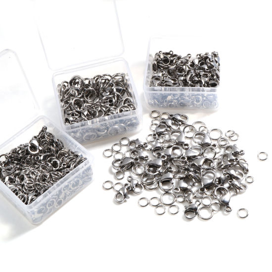 Picture of Stainless Steel Jump Rings Findings Silver Tone 1 Box