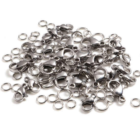 Picture of Stainless Steel Jump Rings Findings Silver Tone 1 Box