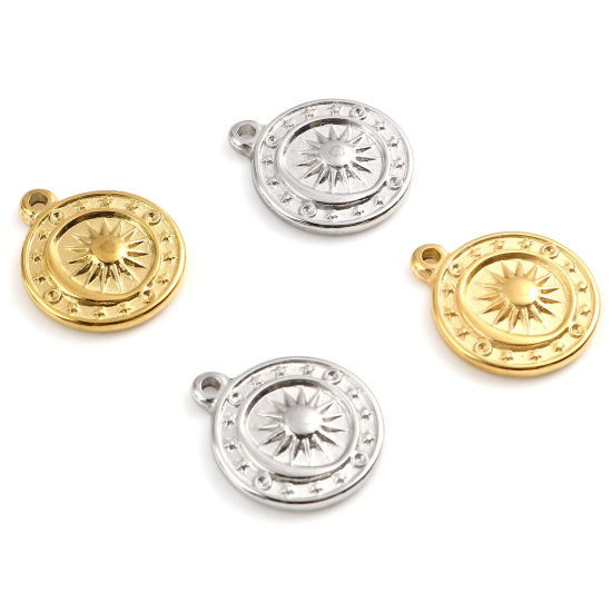 Изображение Нержавеющая Сталь галактика галактика Подвески Луна половина Разноцветный Звезда 18мм x 15мм, 1 ШТ