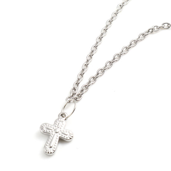 Image de Breloques en Acier Inoxydable Religieux Croix Multicolore 19mm x 13mm , 1 Pièce