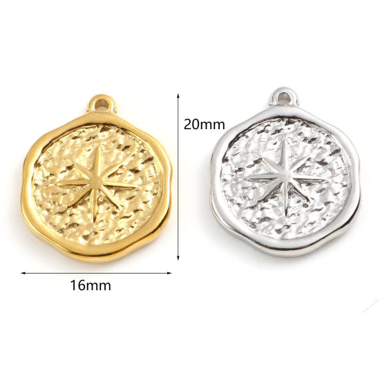 Изображение Нержавеющая Сталь галактика галактика Подвески Круглые Разноцветный Звезда 20мм x 16мм, 1 ШТ