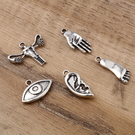 Picture of Zinc Based Alloy Anatomy Jewerly Charms Antique Silver Color 10 PCs