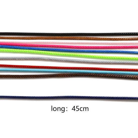 Bild von Koreanisch Wachs + Polyesterfasern Geflochtene Schnur Halskette Bunt 45cm lang, 20 Strange