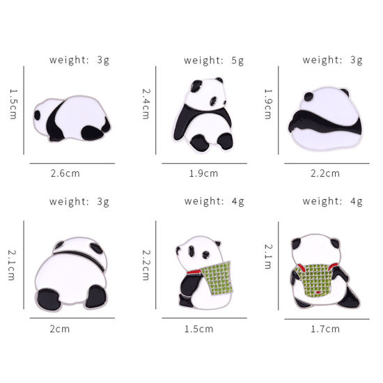 Imagen de Zamak Pin Broches Panda Multicolor 1 Unidad